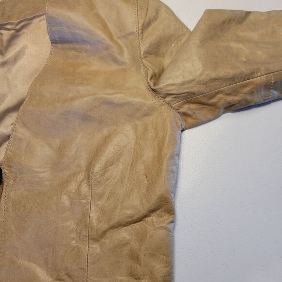 Leather Crop Top 3/4 Sleeve Tailored Plunging Neckline Vintage Custom Western - Picture 11 of 12